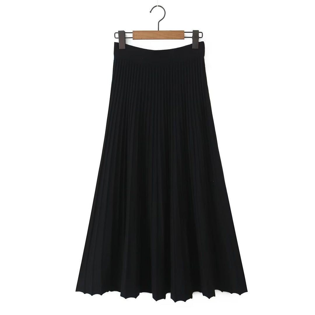 Damen Plissierter Maxi-Rock mit hohem Stretchbund Shop Nory