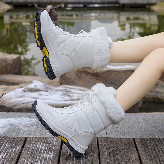 Damen Winterstiefel mit Kunstfellkragen, gesteppter Schaft und profilierter Thermosohle Shop Nory