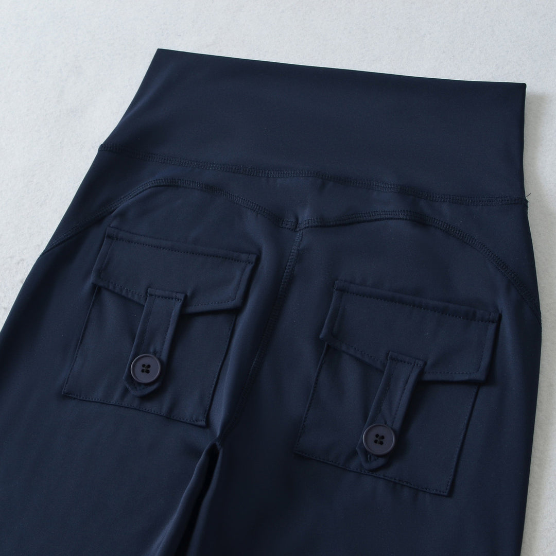 Damen Hochtaillierte ausgestellte Yoga‑Hose mit Formbund Shop Nory