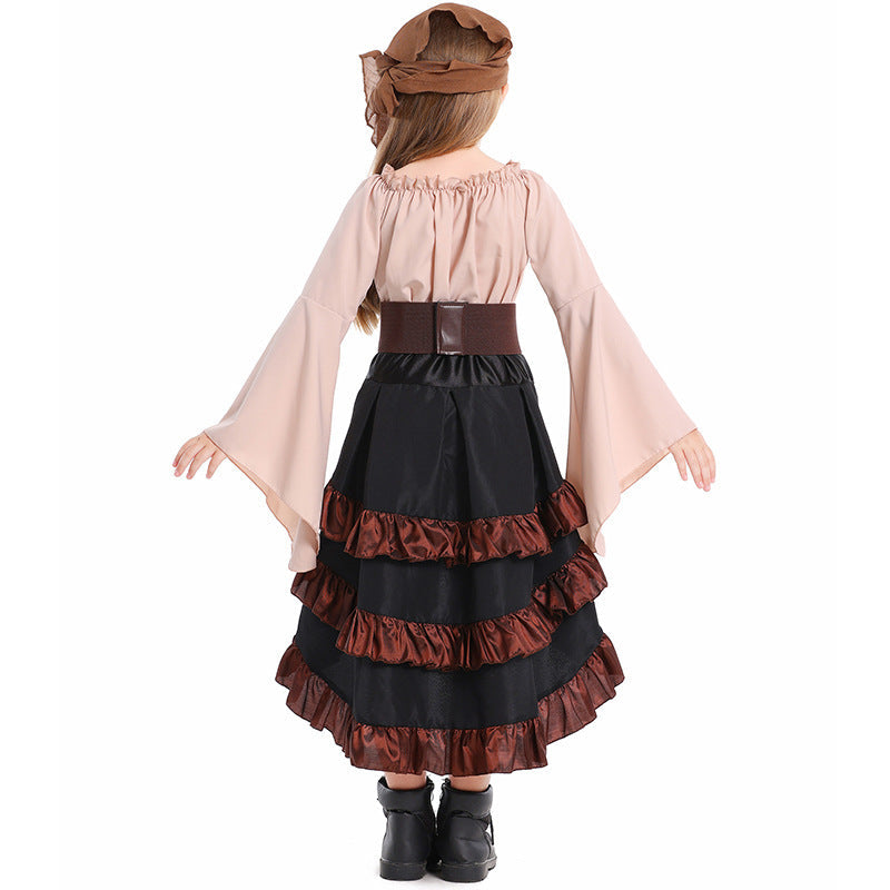 Mädchen Piratenkostüm mit schwingendem Rock und detailverliebtem Oberteil Shop Nory