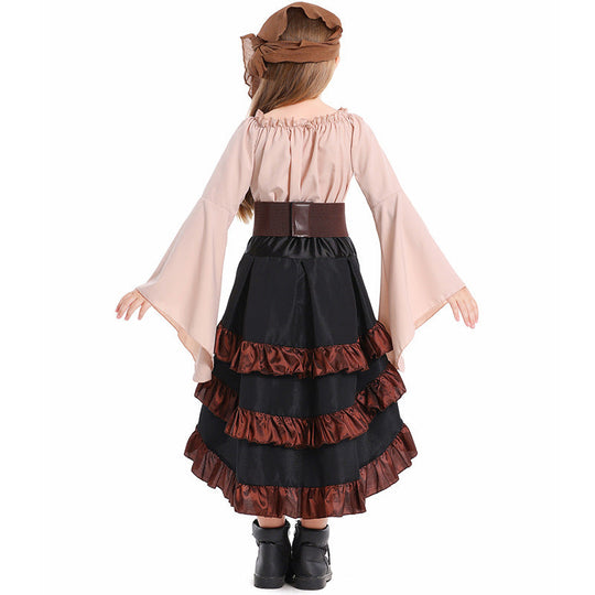 Mädchen Piratenkostüm mit schwingendem Rock und detailverliebtem Oberteil Shop Nory