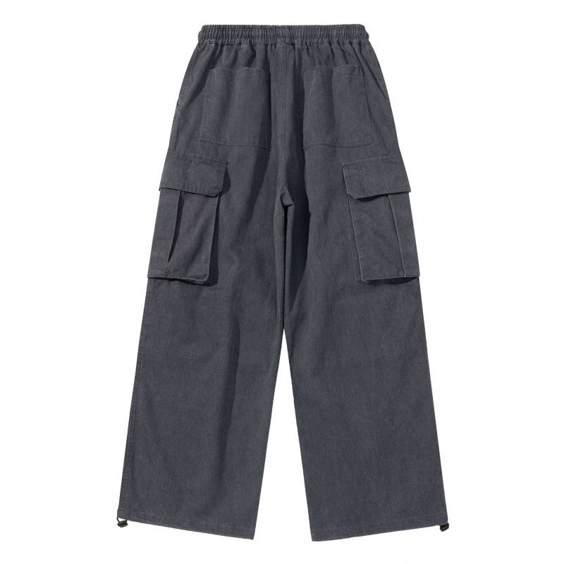 Herren Weite Cargo-Hose mit elastischem Bund, Kordelzug und überlappenden Paneln Shop Nory