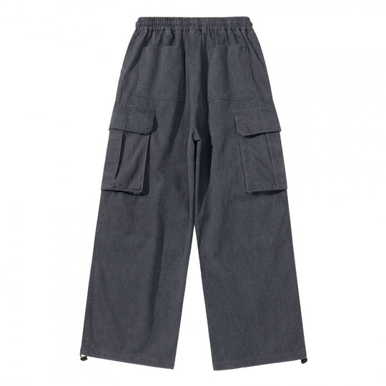 Herren Weite Cargo-Hose mit elastischem Bund, Kordelzug und überlappenden Paneln Shop Nory