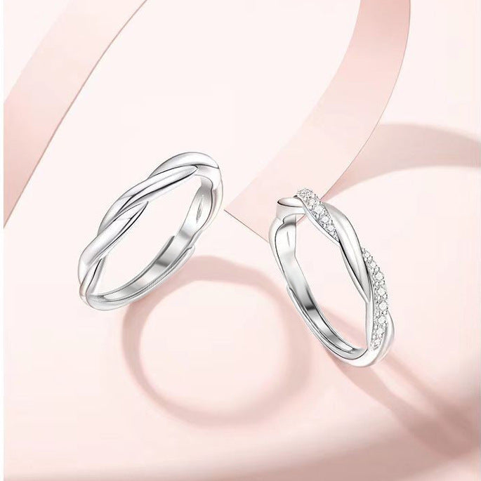 Damen Spiralring mit funkelnden Zirkonia-Steinen Shop Nory
