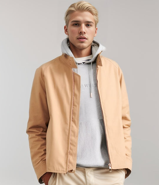 Herren Kurzjacke im Blousonstil mit Cordkragen und Metallreißverschluss Shop Nory