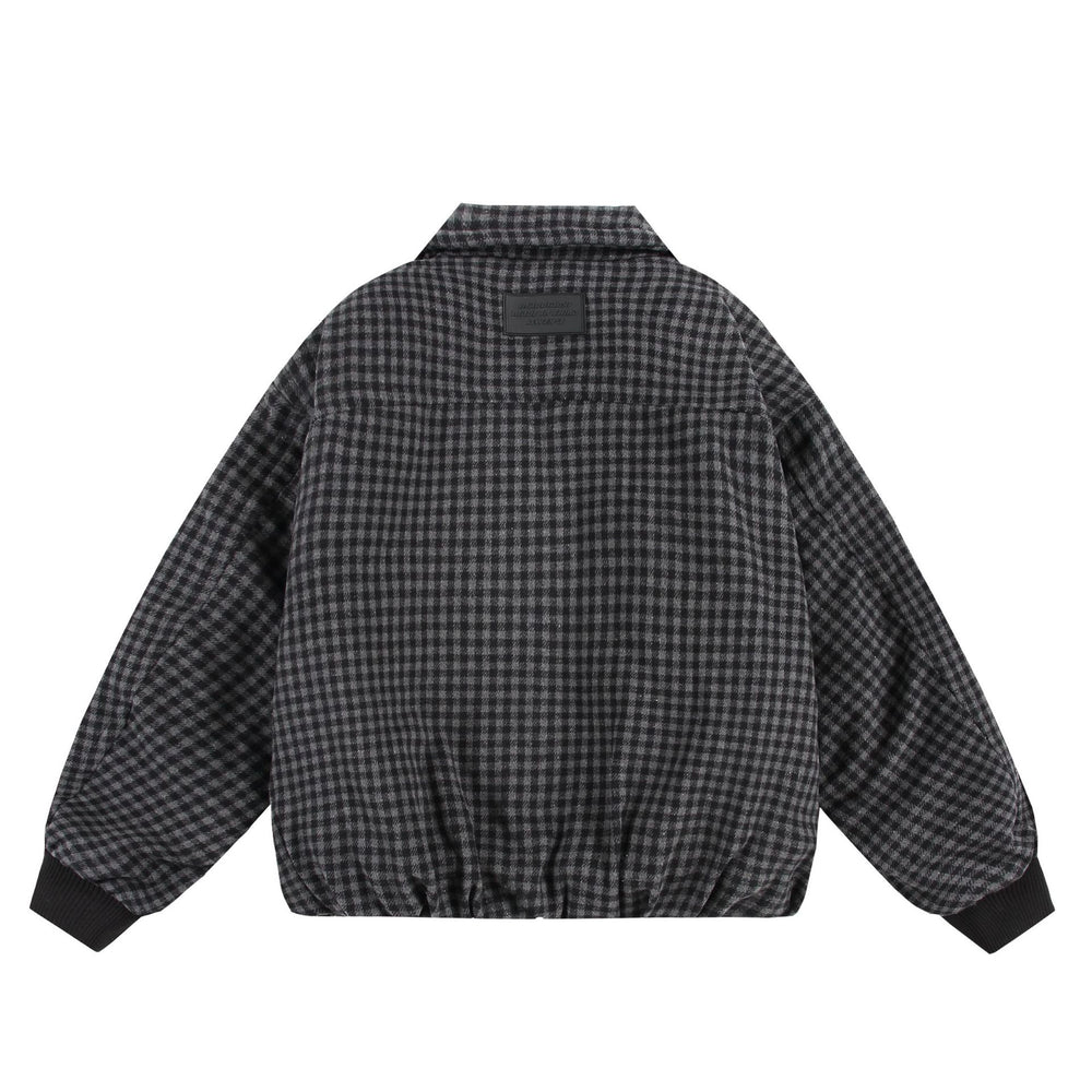 Unisex Boxy-Karos-Steppblouson mit Reißverschluss und elastischem Saum Shop Nory
