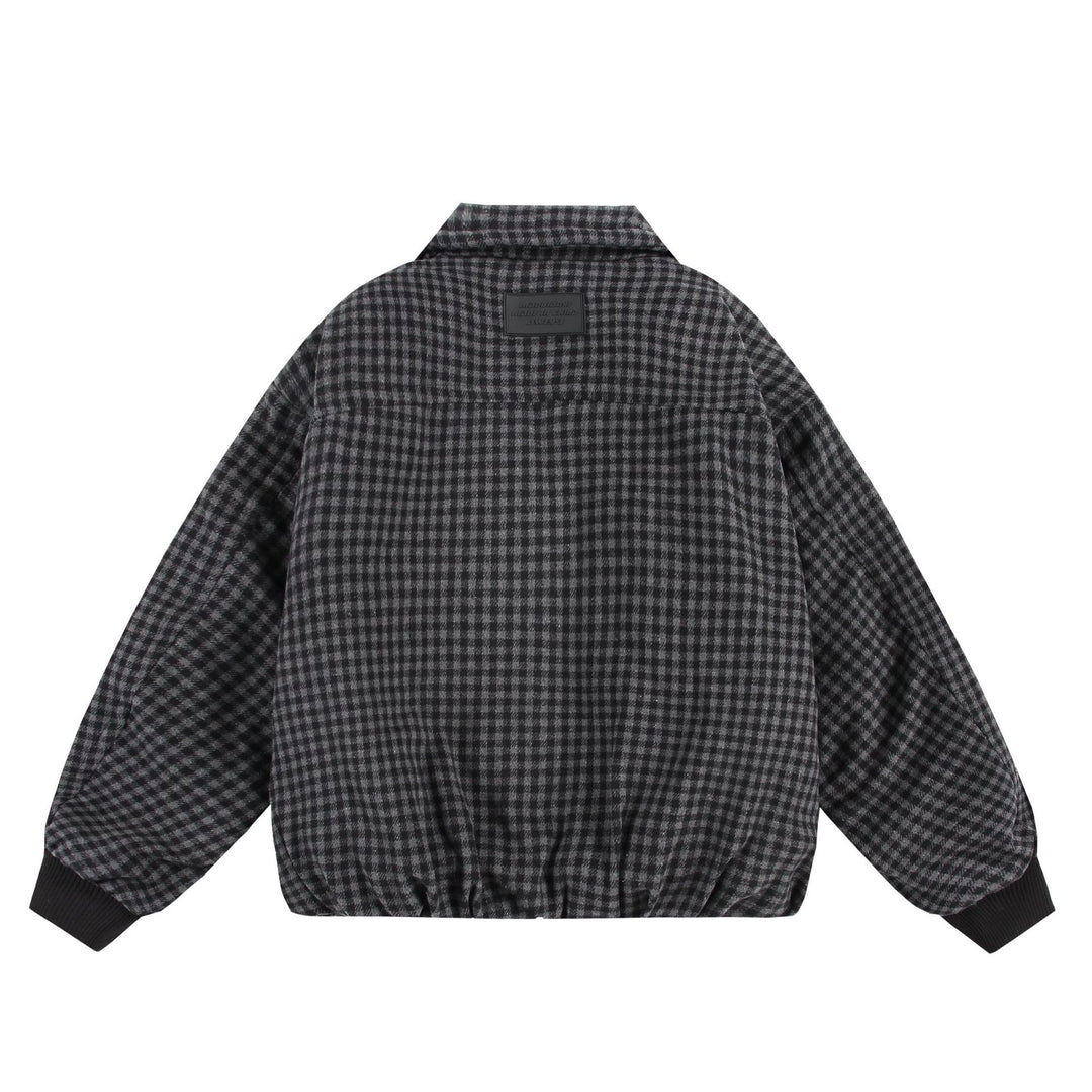 Unisex Boxy-Karos-Steppblouson mit Reißverschluss und elastischem Saum Shop Nory