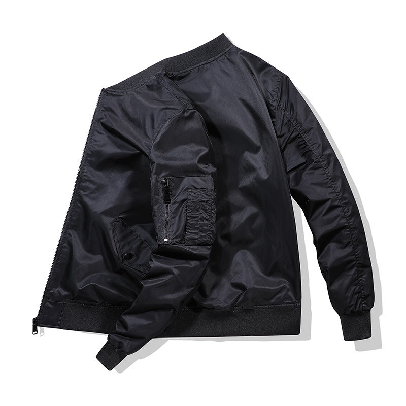 Herren Bomberjacke im Aviator-Utility-Stil mit Ärmeltasche und verstärkten Rippbündchen Shop Nory