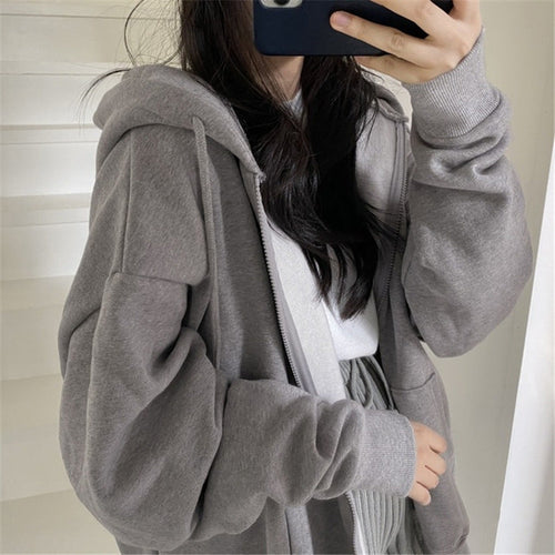Damen oversized Kapuzenjacke aus weichem Fleece mit Kängurutasche