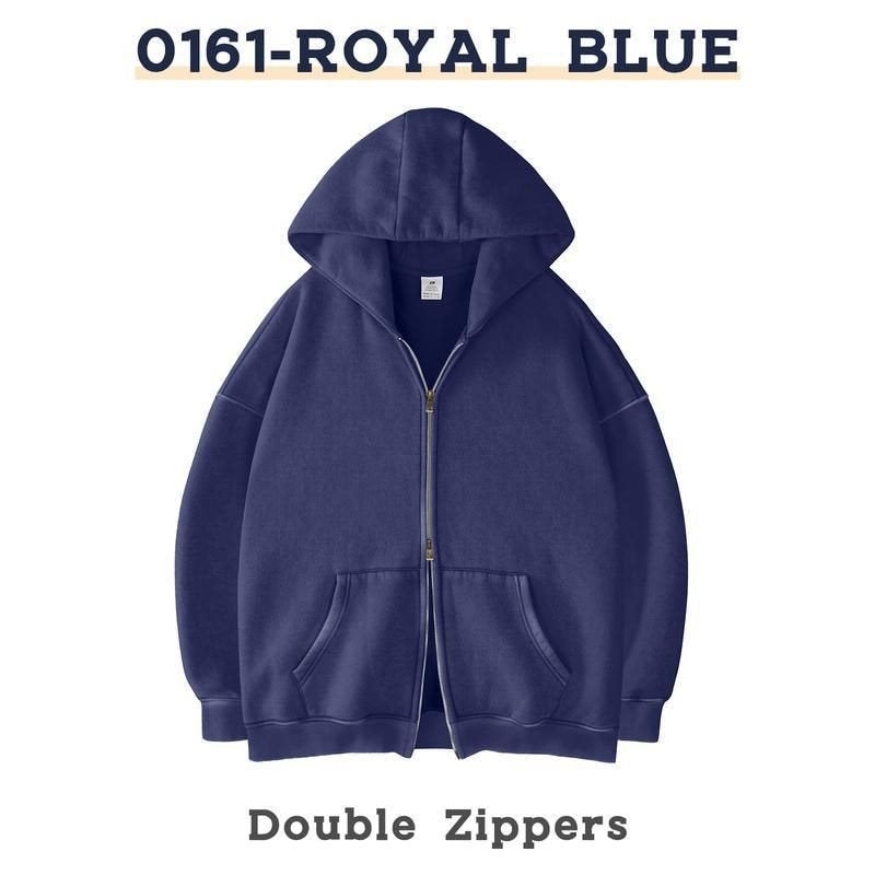 Unisex Oversized Kapuzenjacke mit Doppelreißverschluss und Kängurutaschen Shop Nory