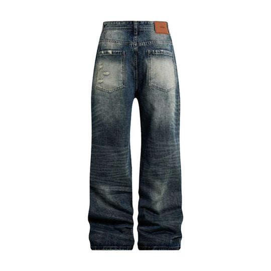 Damen Weite Highwaist Distressed Denim-Jeans im Palazzoschnitt Shop Nory