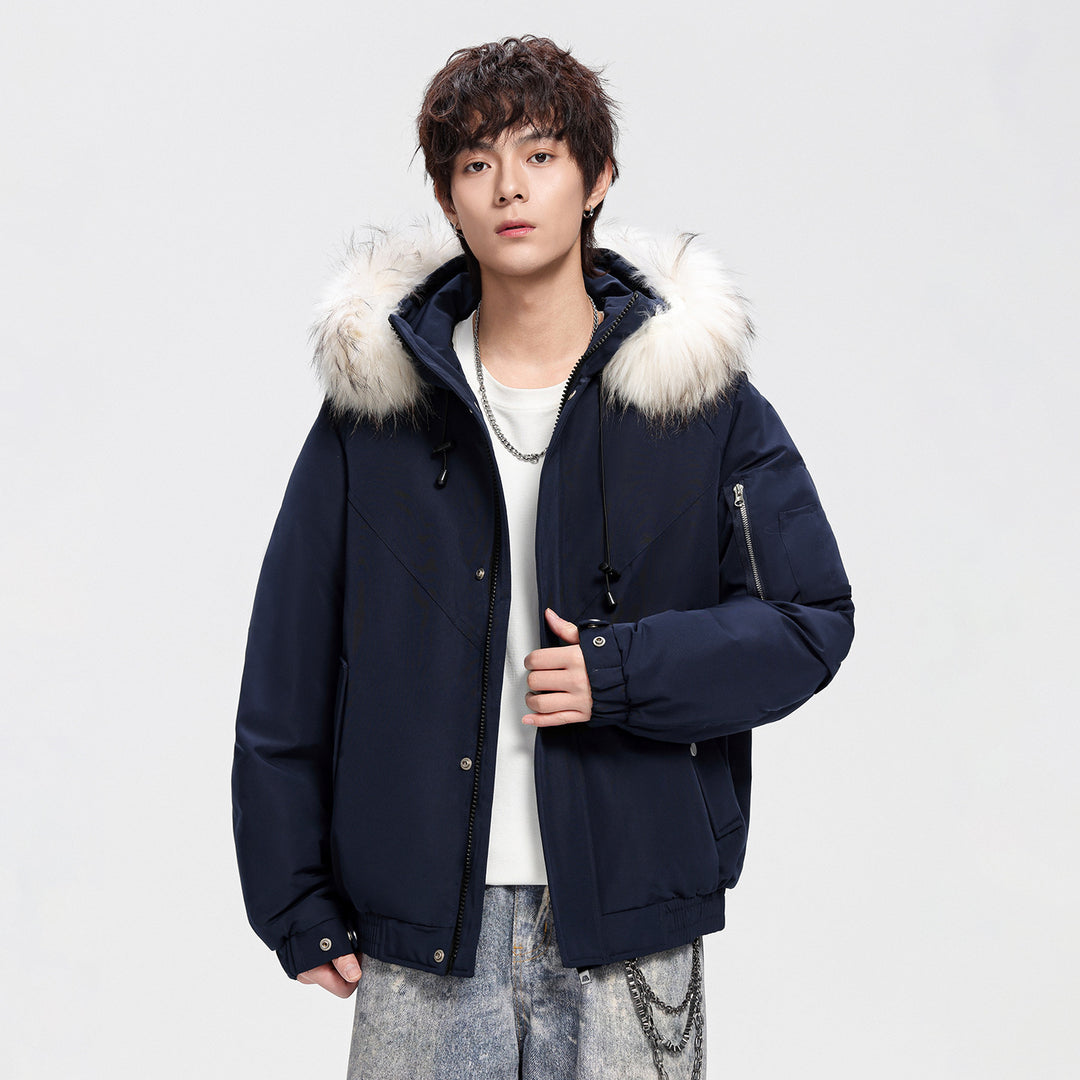 Herren Modische Winterjacke mit abnehmbarem Kunstfellkragen Shop Nory