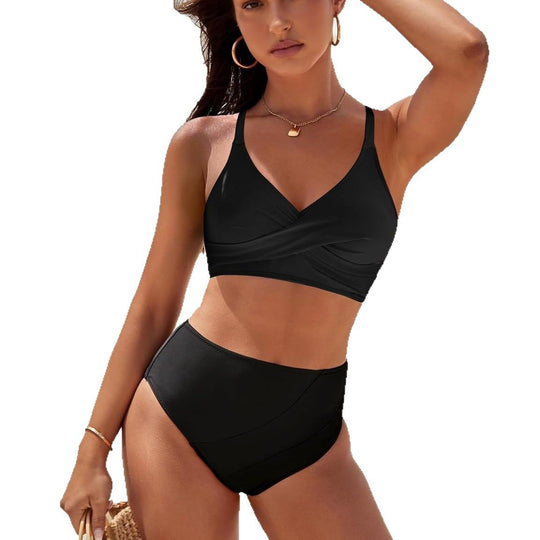 Damen Sportlicher Bikini-Set mit modernem Wickeldesign