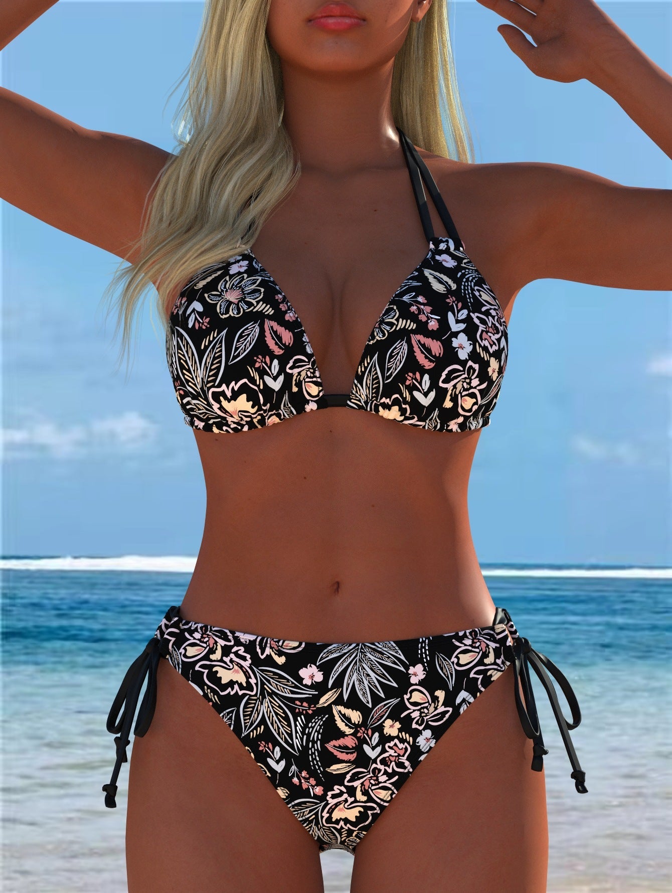 Damen Bikini-Set mit verspieltem Schnitt und trendigem Mustermix Shopnory