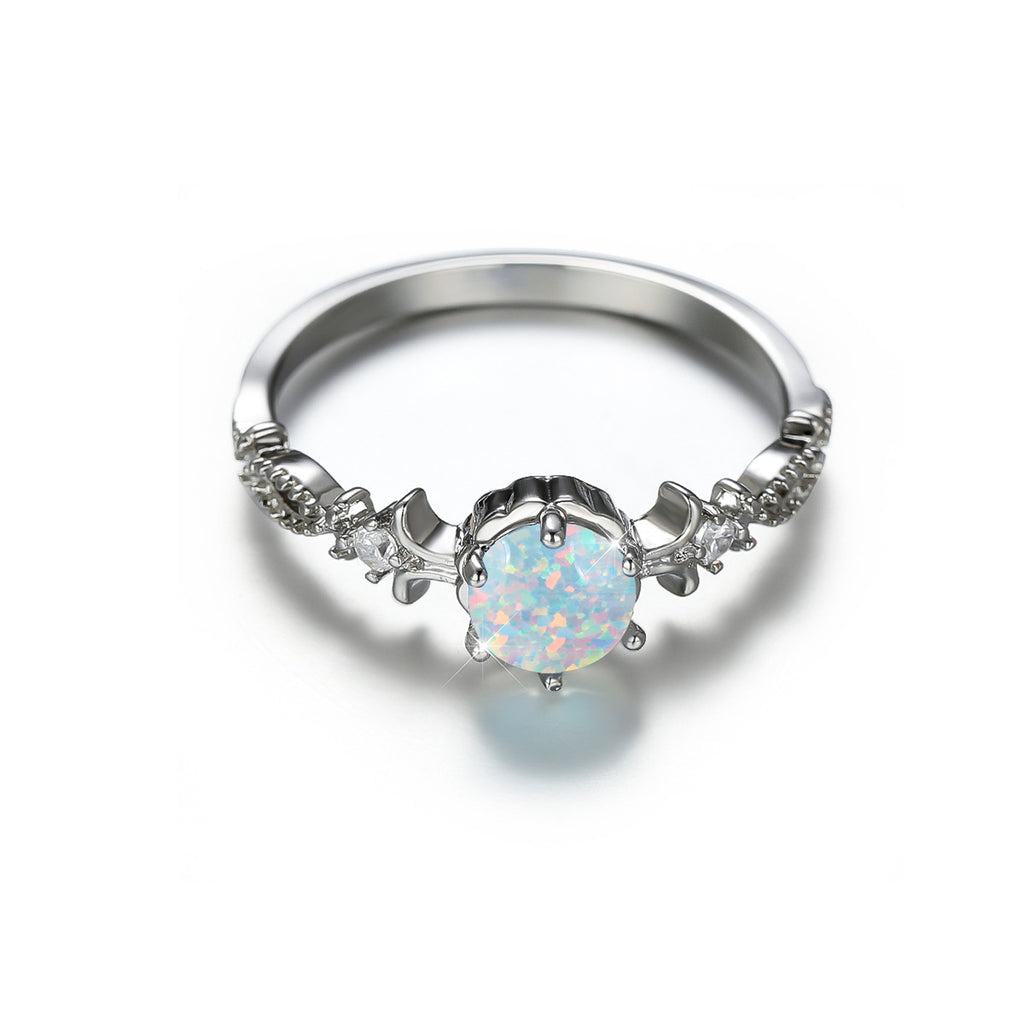 Damen Schmuckring mit opalisiertem Stein und filigranem Design Shop Nory