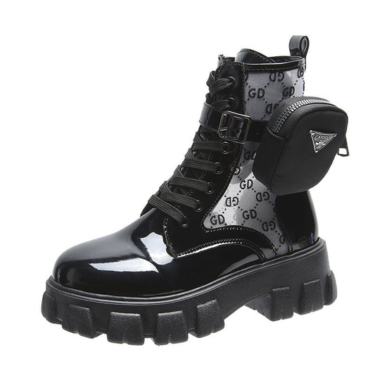 Damen Chunky Combat Boots mit praktischen Stauraum und modischen Details Shopnory