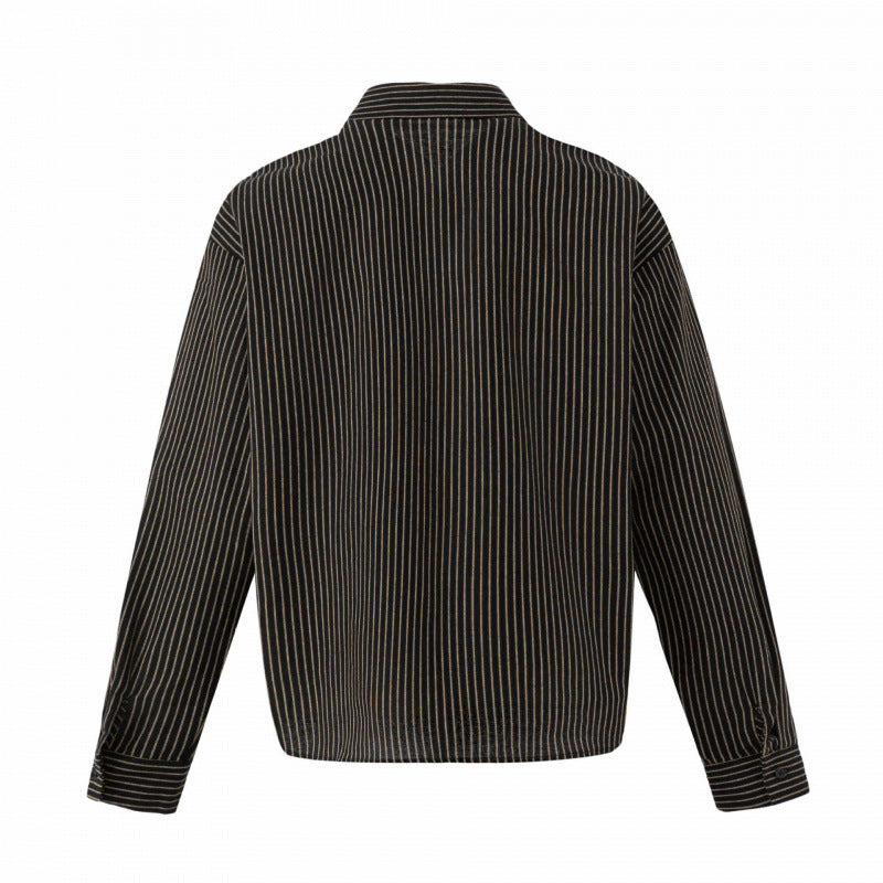 Unisex Oversize Nadelstreifen-Hemd mit kastiger Silhouette und Hemdkragen Shop Nory