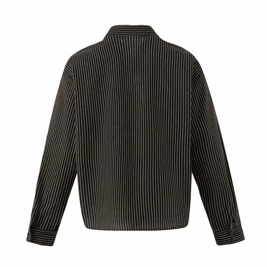 Unisex Oversize Nadelstreifen-Hemd mit kastiger Silhouette und Hemdkragen Shop Nory