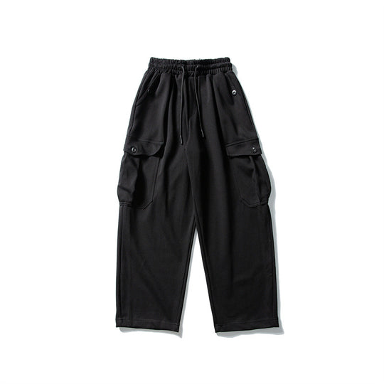 Herren Relaxed-Fleece-Cargohose mit elastischem Kordelbund und Utility-Taschen Shop Nory