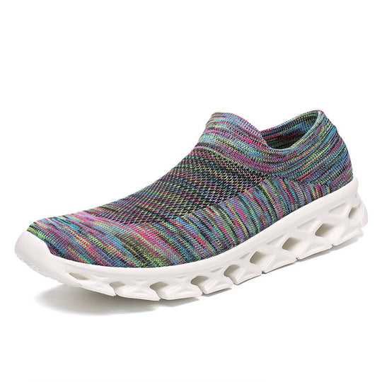 Unisex Leichter Slip-On Strick-Freizeitschuh mit wabenförmiger Hohlkammer-Sohle Shopy Nory