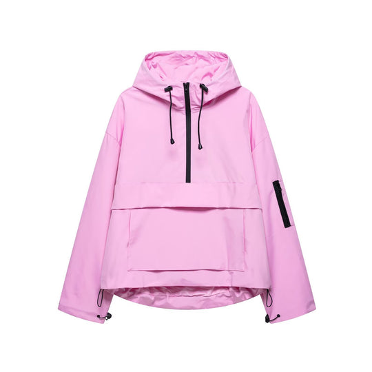 Unisex nan technischer Windbreaker Anorak mit halbhohem Reißverschluss Kapuze und Kängurutasche Shop Nory