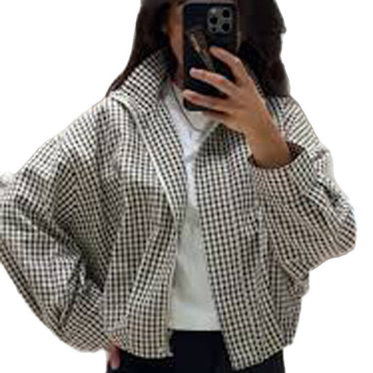 Damen Oversized Karo-Hemdjacke mit Boxy-Schnitt Shop Nory