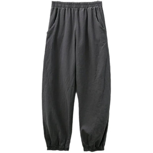 Damen nan lockere Leinen-Haremshose mit elastischem Bund und Fußbündchen Shop Nory