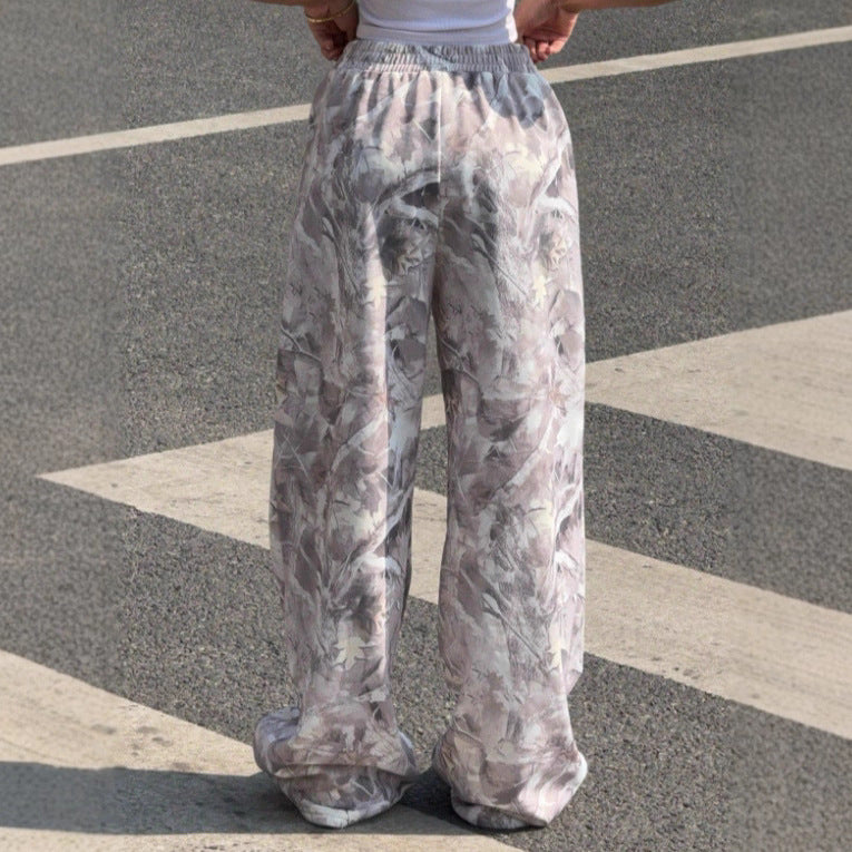 Damen nan weite Palazzo-Hose mit floralem Alloverprint und elastischem Bund Shop Nory