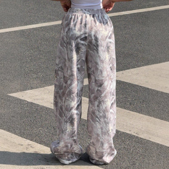 Damen nan weite Palazzo-Hose mit floralem Alloverprint und elastischem Bund Shop Nory