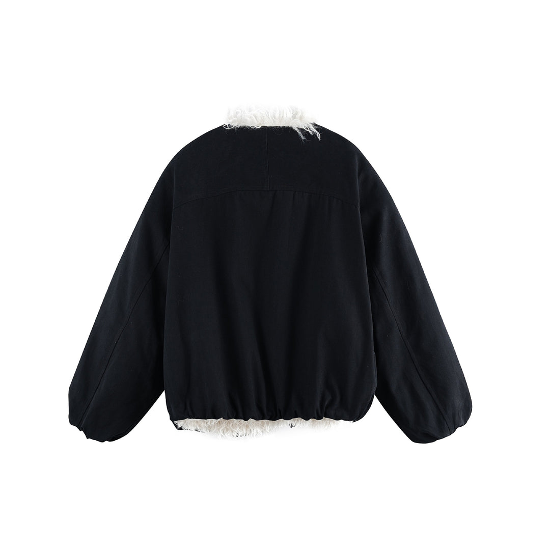 Damen Kurzblouson im Oversize‑Cut mit voluminösem Teddyfutter und elastischem Saum Shop Nory