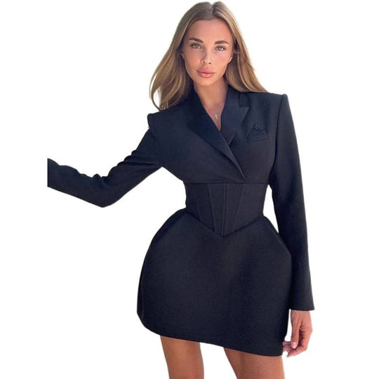 Damen tailliertes Blazerkleid mit integriertem Korsett und schmaler Silhouette Shop Nory