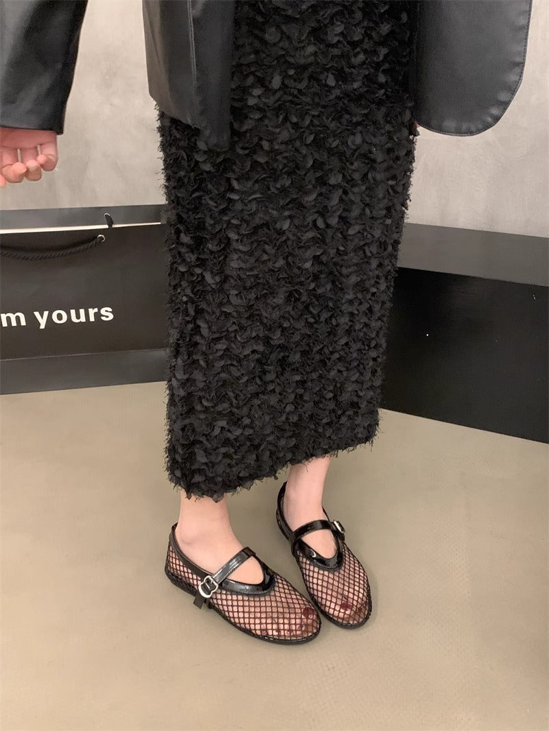 Damen Mesh-Slipper mit verstellbarem Riemen