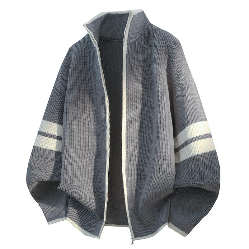 Unisex oversized Strickjacke mit Reißverschluss und Stehkragen Shop Nory