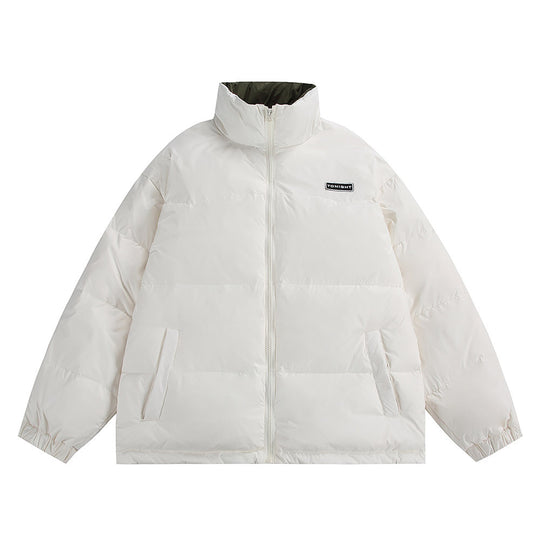 Unisex Boxy wattierte Oversize-Pufferjacke mit hohem Stehkragen und minimalem Branding Shop Nory