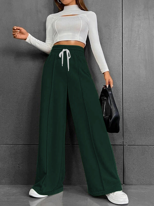 Damen Weite High-Waist Jogginghose mit Bügelfalte Shop Nory