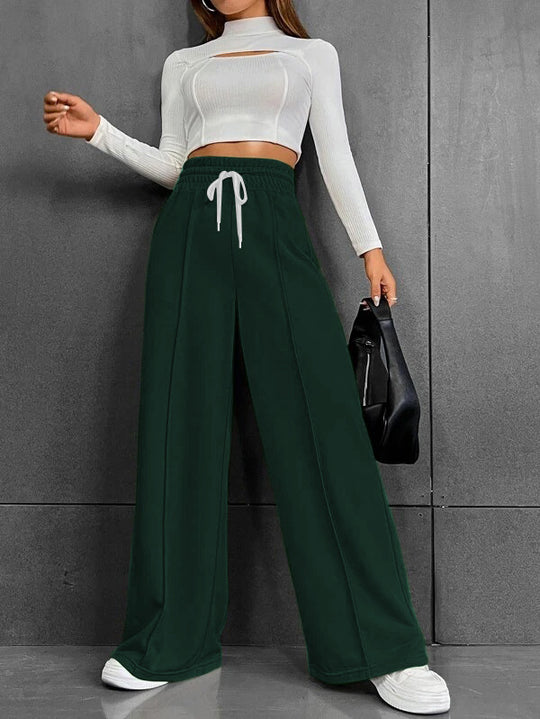 Damen Weite High-Waist Jogginghose mit Bügelfalte Shop Nory