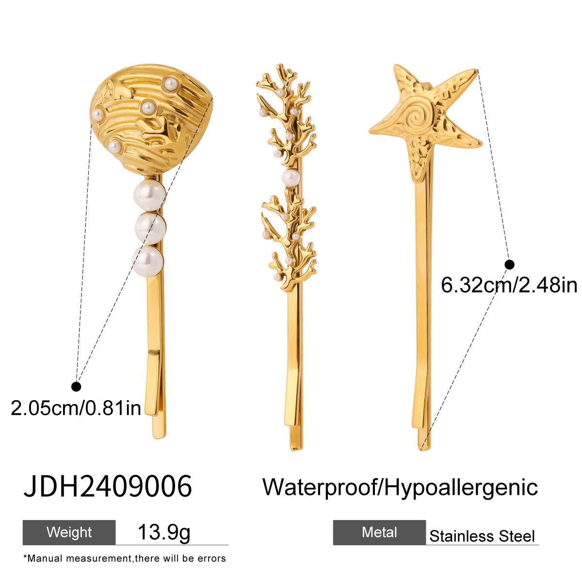 Damen Haarschmuck mit maritimen Muschelmotiven und hypoallergener Edelstahlverarbeitung Shop Nory