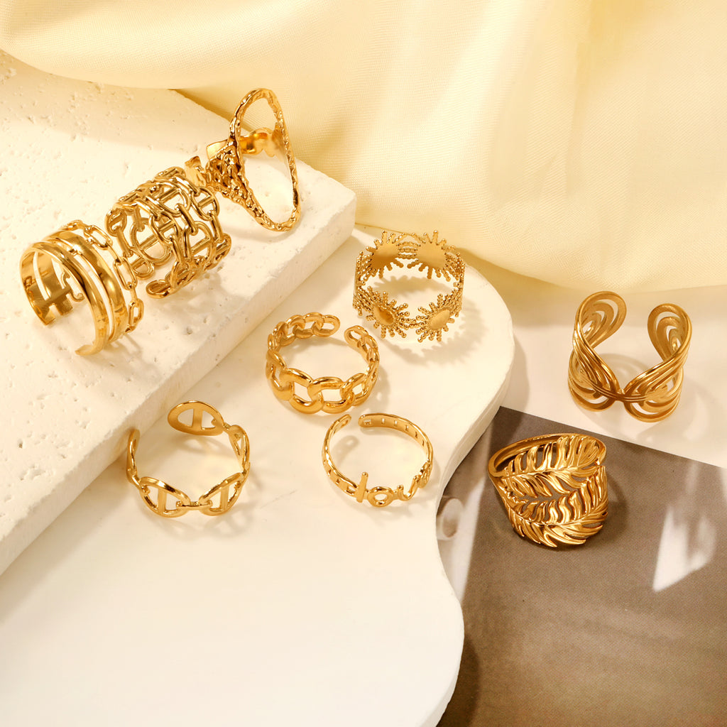 Damen moderner Offener Ring mit trendigem Schriftzug Liebe Shop Nory