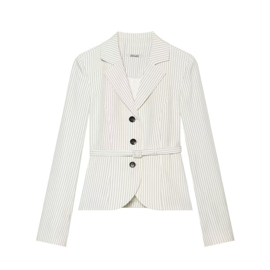 Damen Taillierter Nadelstreifen-Blazer mit Bindegürtel Shop Nory