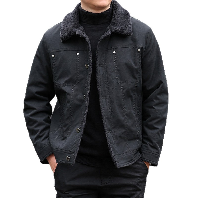 Herren Kurzjacke mit Teddyfutter und Umlegekragen, winddichte Übergangsjacke Shop Nory