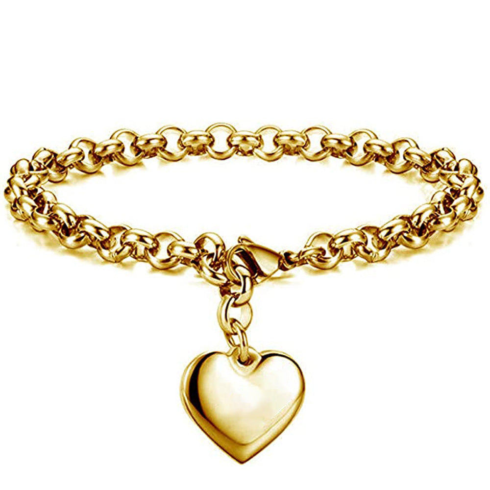 Damen Armband mit herzförmigem Anhänger und elegantem Gliederdesign Shop Nory
