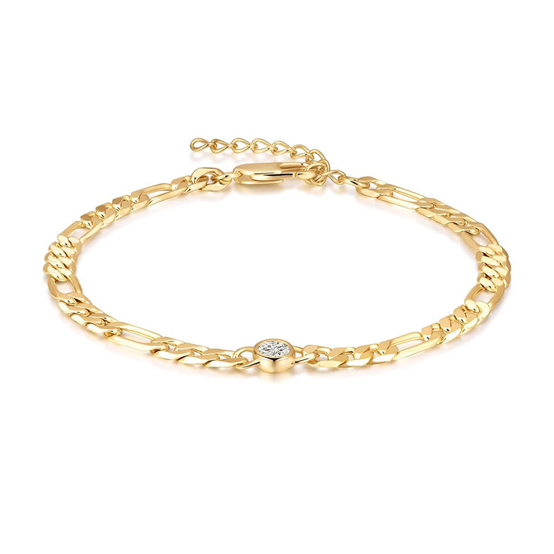 Damen Fußkettchen mit eleganten Zirkonia-Akzenten Shop Nory