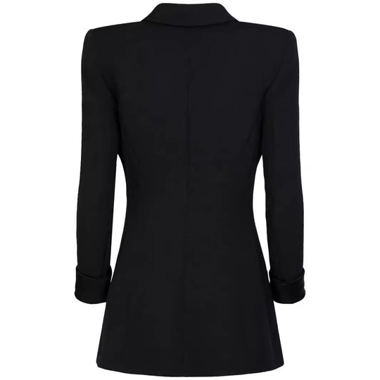 Damen Taillierter Smoking‑Blazer mit Satin‑Schalkragen und dekorativen Medaillonknöpfen Shop Nory
