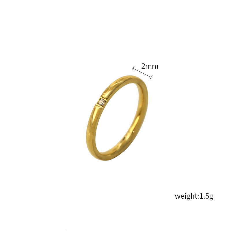 Damen Zierlicher Goldring mit funkelndem Stein Shop Nory