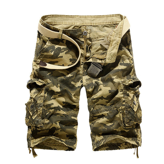 Herren Camo Cargo-Shorts mit mehreren Taschen und verstellbarem Bund