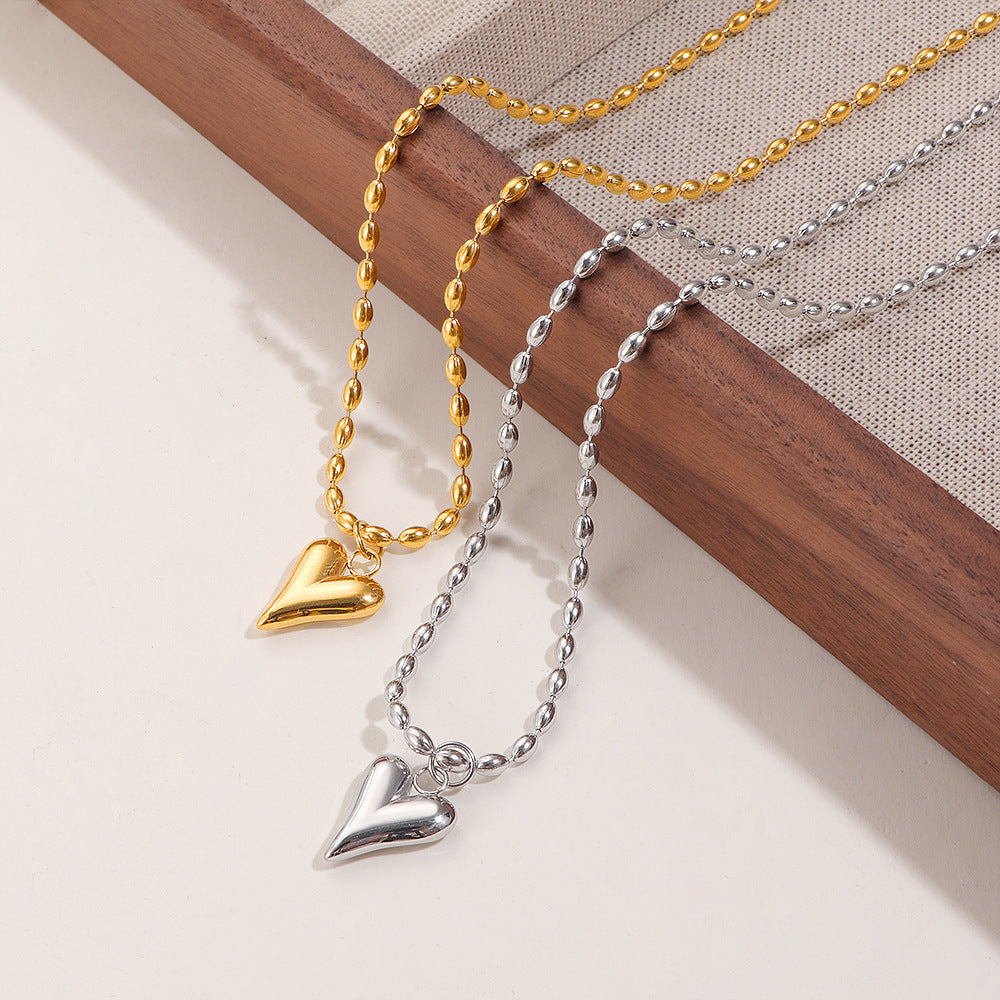 Damen Halskette mit herzförmigem Anhänger aus Metall Shop Nory