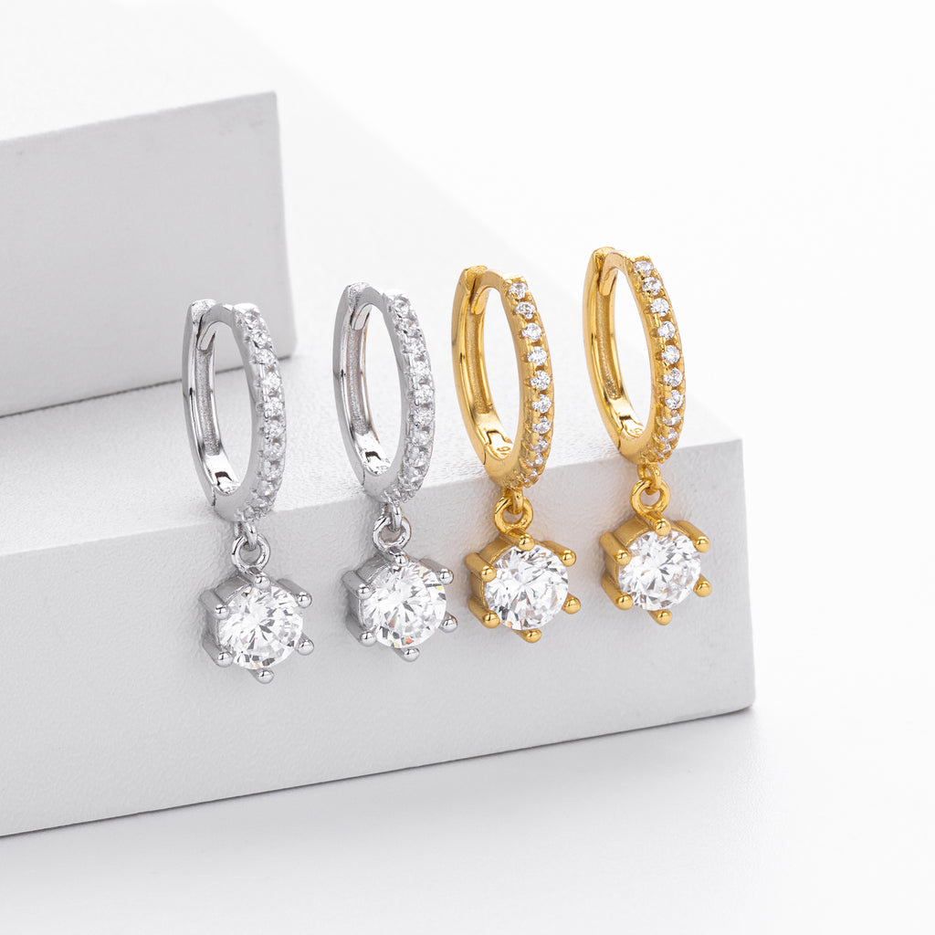 Damen Ohrhänger mit funkelndem Zirkon und hochwertigem 925 Sterling Silber Shop Nory
