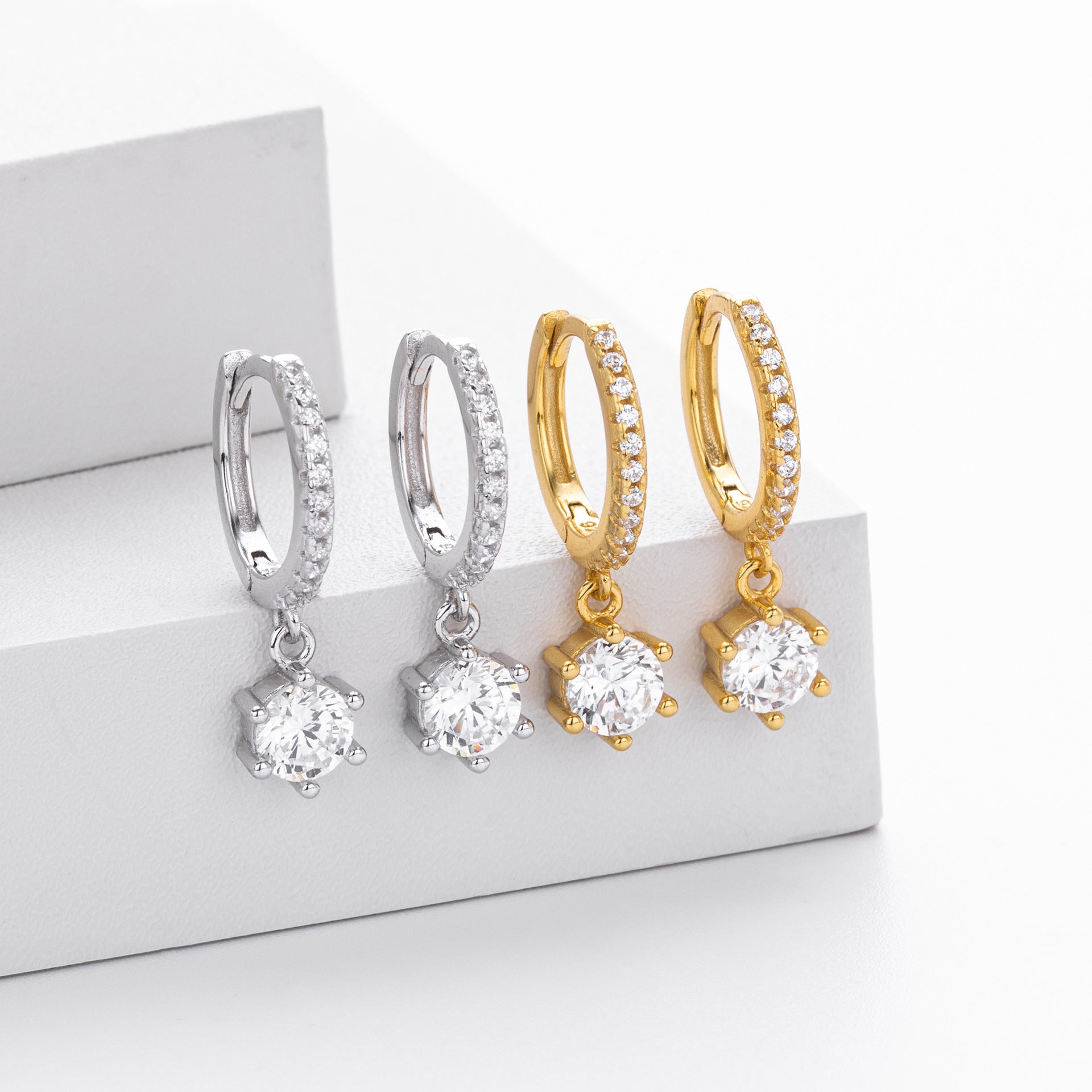 Damen Ohrhänger mit funkelndem Zirkon und hochwertigem 925 Sterling Silber Shop Nory