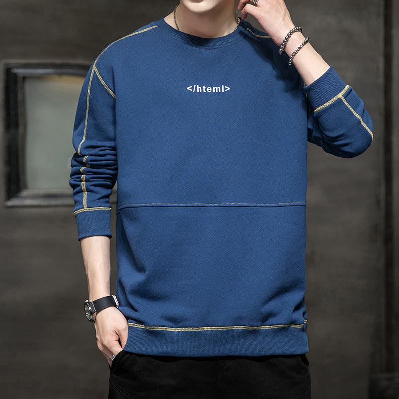 Herren lockeres Oversize‑Sweatshirt mit Kontrastnähten und Code‑Print Shop Nory