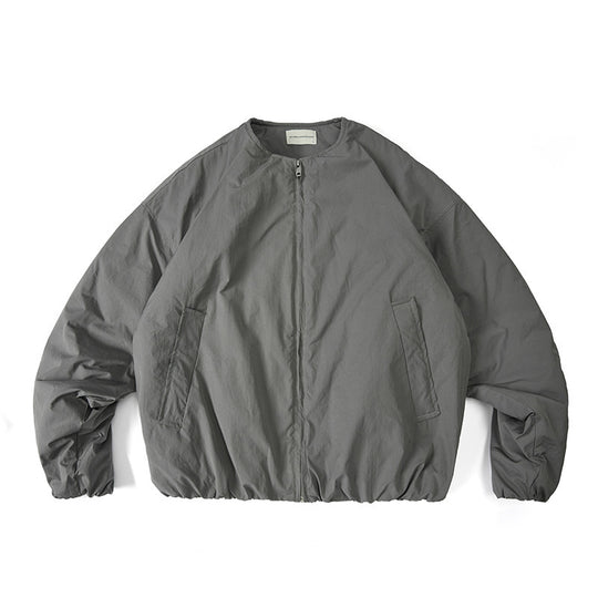 Unisex Leichte Boxy-Übergangsjacke ohne Kragen mit durchgehendem Reißverschluss und elastischem Saum Shop Nory